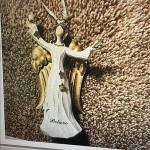 St Nicholas Square Angel Ornament BELIEVE 5"
